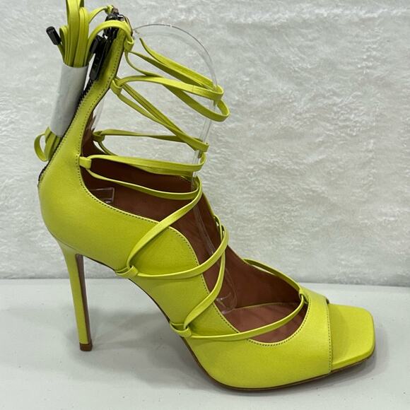 Lita by Ciara Solid Strappy Heel Acid Lime Stiletto Size 40/9.5 New In Box - Picture 4 of 11